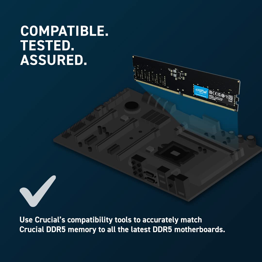 Crucial 32GB (2 x 16GB) 288-Pin PC RAM DDR5 4800 (PC5 38400