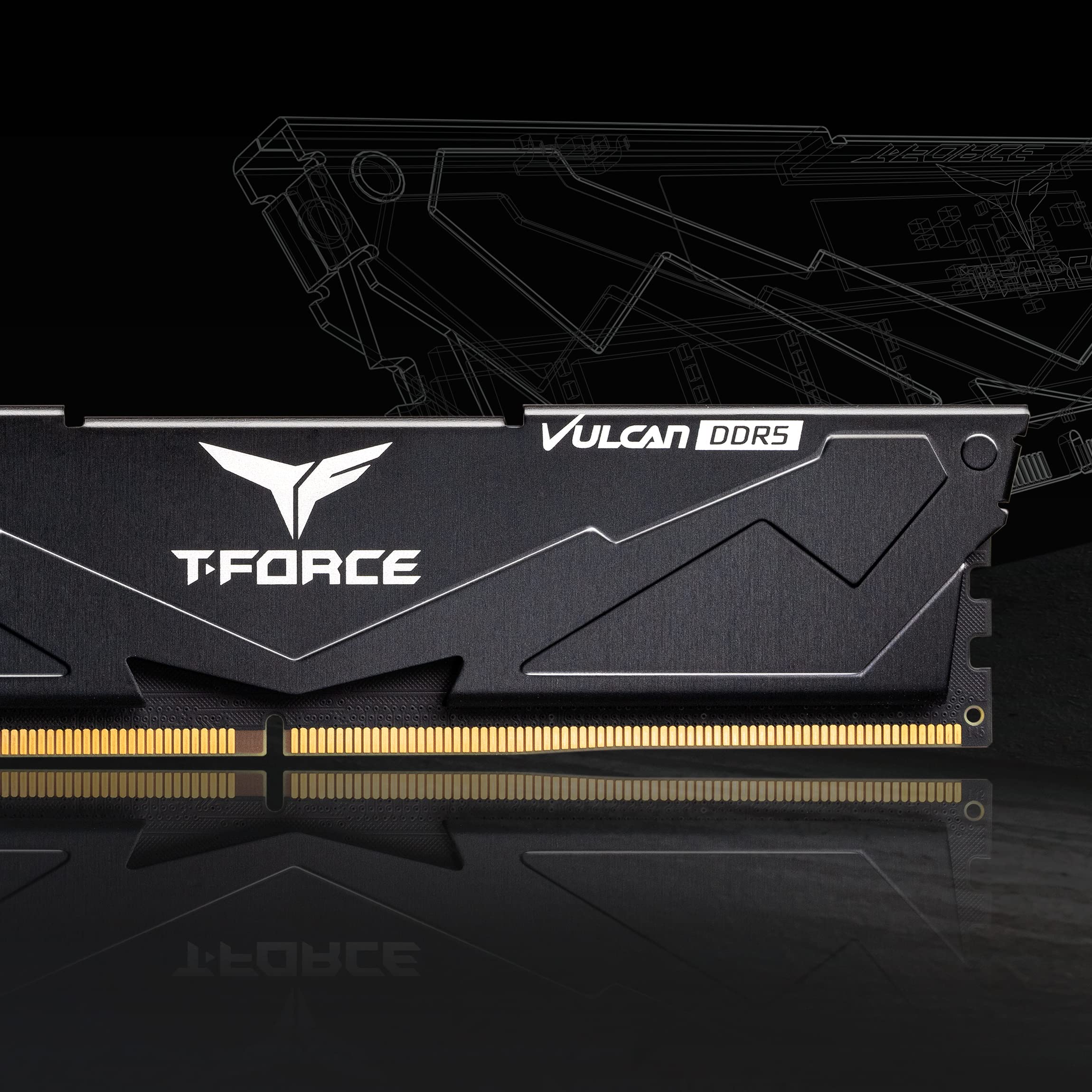 Team T-Force Vulcan 16GB (2 x 8GB) 288-Pin PC RAM DDR5 5200