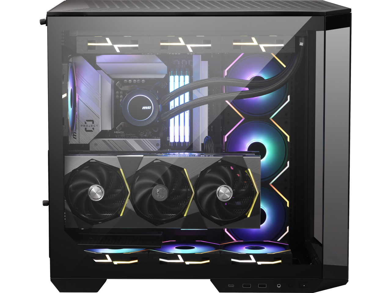 MSI MAG PANO 100L PZ Mid Tower ATX Gaming Case, ABS Plastic