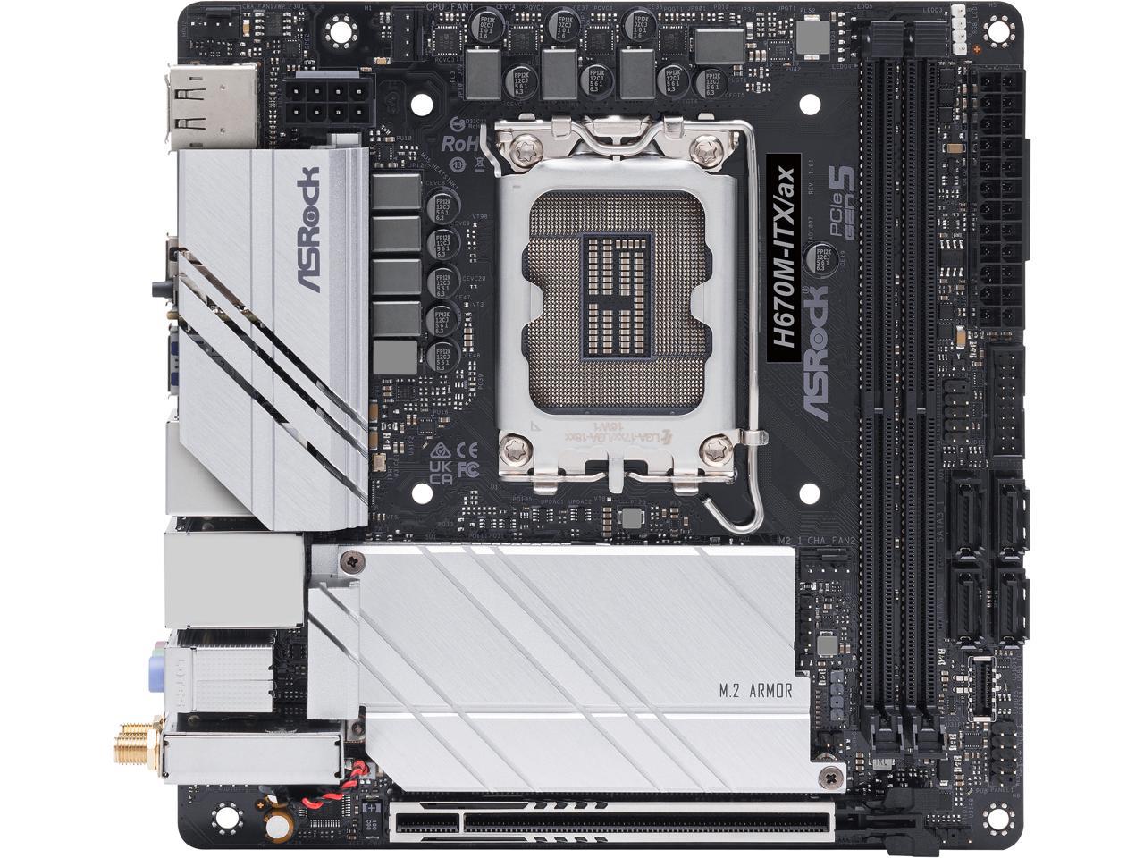 ASRock H670M-ITX/AX LGA 1700 Intel H670 SATA 6Gb/s DDR4 Mini ITX