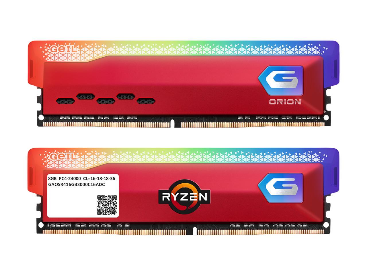 GeIL ORION DDR4 32GB（16GB×2）3600MHz GeIL Orion RGB DDR4 RAM, 16GB GB (8GBx2) 3600MHz 1.35V XMP2