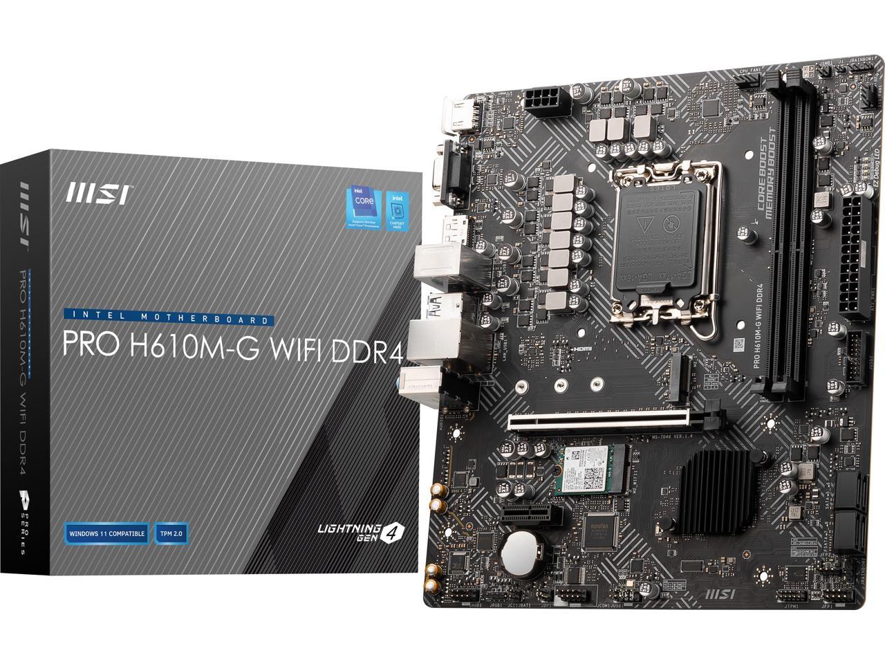 MSI PRO PRO H610M-G WIFI DDR4 LGA 1700 Intel H610 SATA 6Gb/s